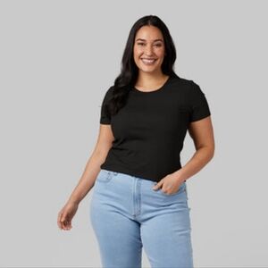 32 Degrees Soft Rib Fitted T-Shirt Black